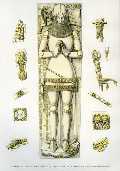 Beeld en Details van het Harnas van het Graf van Sir John Stanley, St. Peter